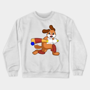 Dog at Cricket with Cricket bat Crewneck Sweatshirt